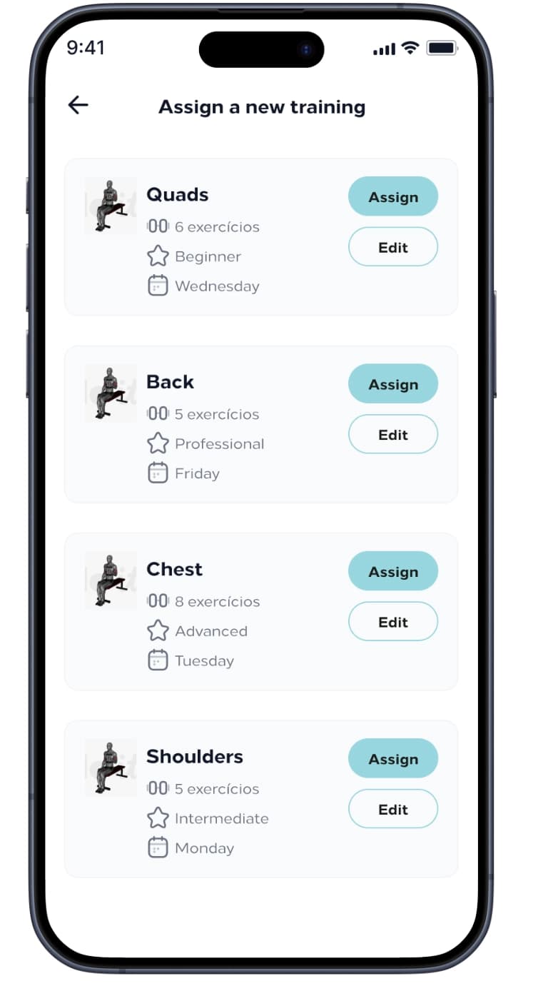 Custom workout interface
